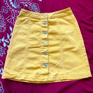 ASOS Yellow Denim Button-Up Skirt
